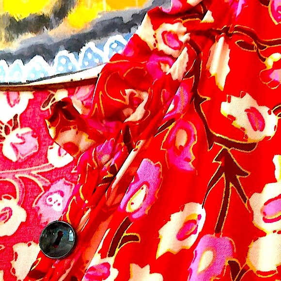 EUC- R Vivimos Summer Sleeveless Floral Print Button Up Bohemian Flowy Maxi - Picture 5 of 14